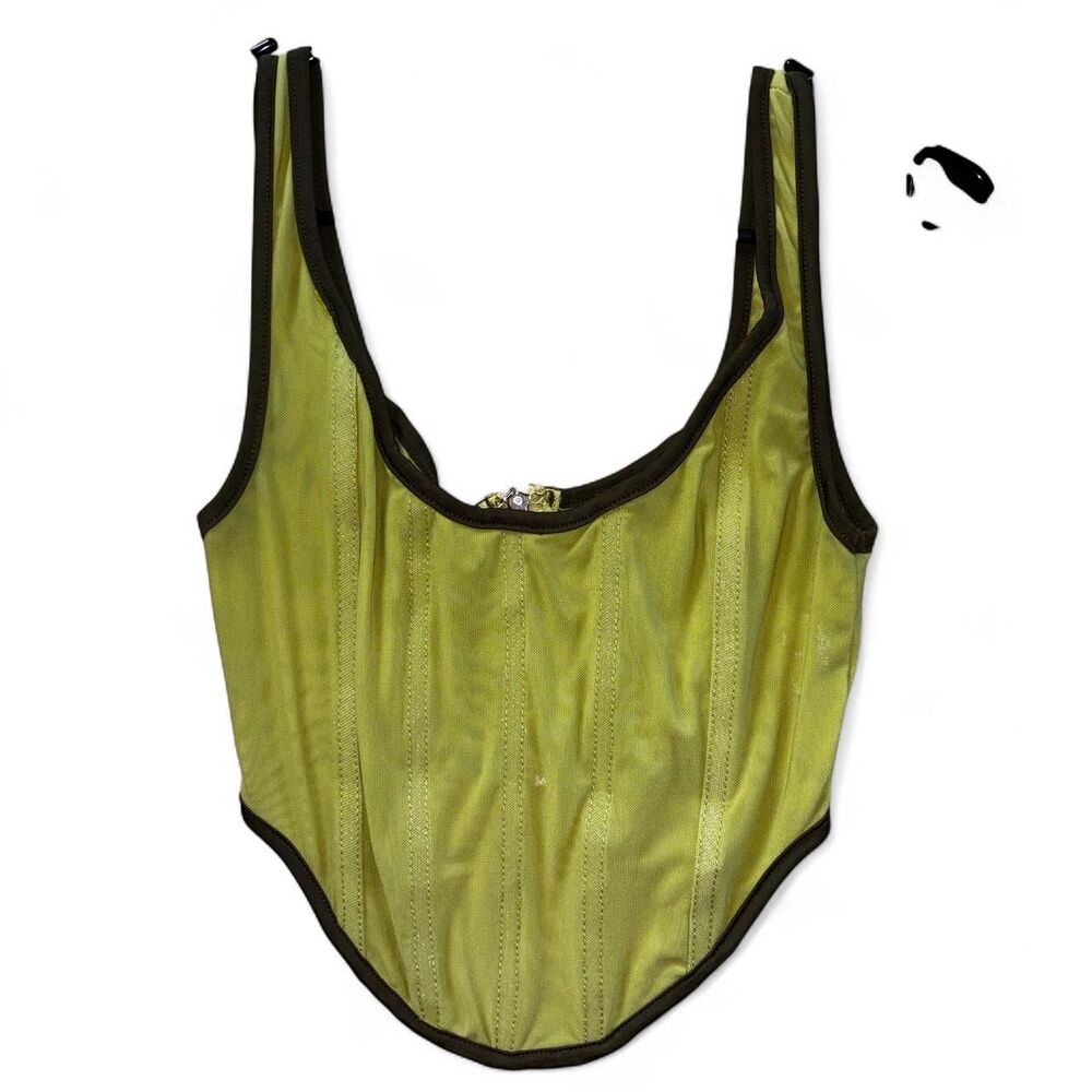 By Dyln Sage Green Crop Corset Top Grunge Emo Shego Going Out Summer Beach Club